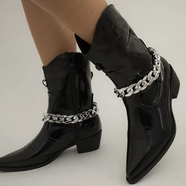 Elegante catena di scarpe di perle per stivali con tacco alto stivali di marca firmati accessori per catene eleganti ciondoli per scarpe da donna Vintage Hip Hop AliExpress