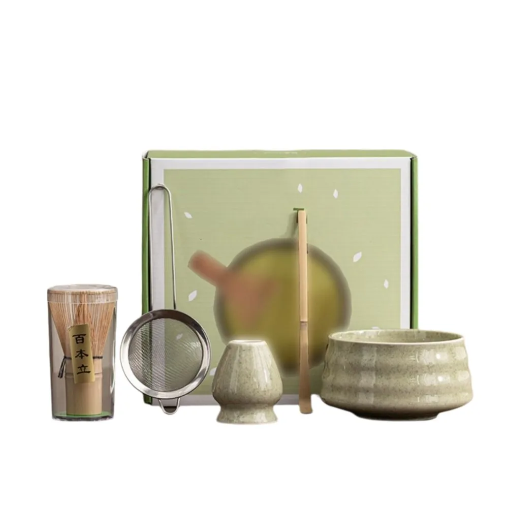 

5Pcs/Set Pouring Spout Japanese Matcha Tea Set Reusable Chasen Tea Sticks Matcha Whisk Set Easy To Clean Matcha Scoop