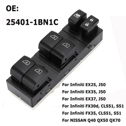 New Electric Power Window Switch Control Lifter Button Parts for Nissan QX50 QX70 Infiniti FX35 CLS51 254011BN1C Car Accessories