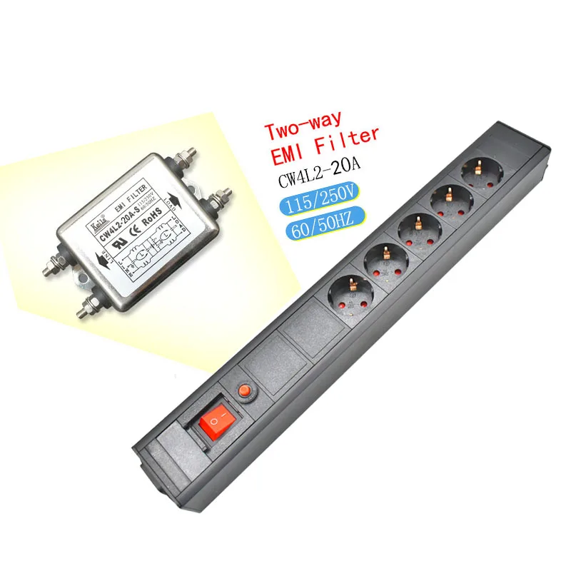 

Audio Noise AC Power Filter Power Conditioner Power Purifier with EU Outlets Power Strip 16A 4000W