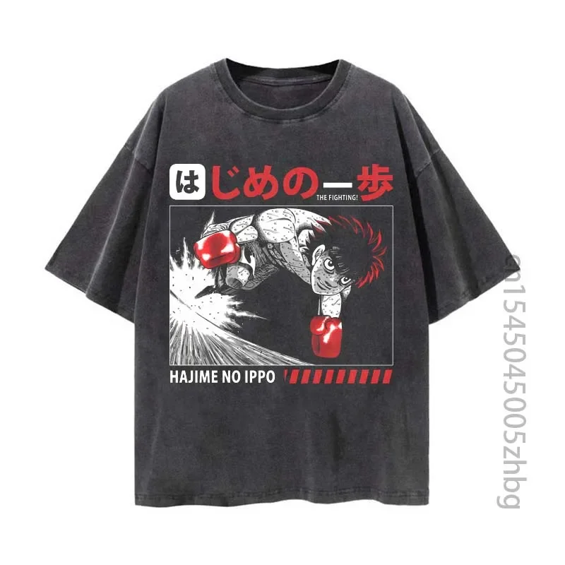 

Hajime no Ippo The First Step Boxing Manga Anime Woman Shirt Streetwear Harajuku Vintage Distressed Tshirt T Shirt Men Tops