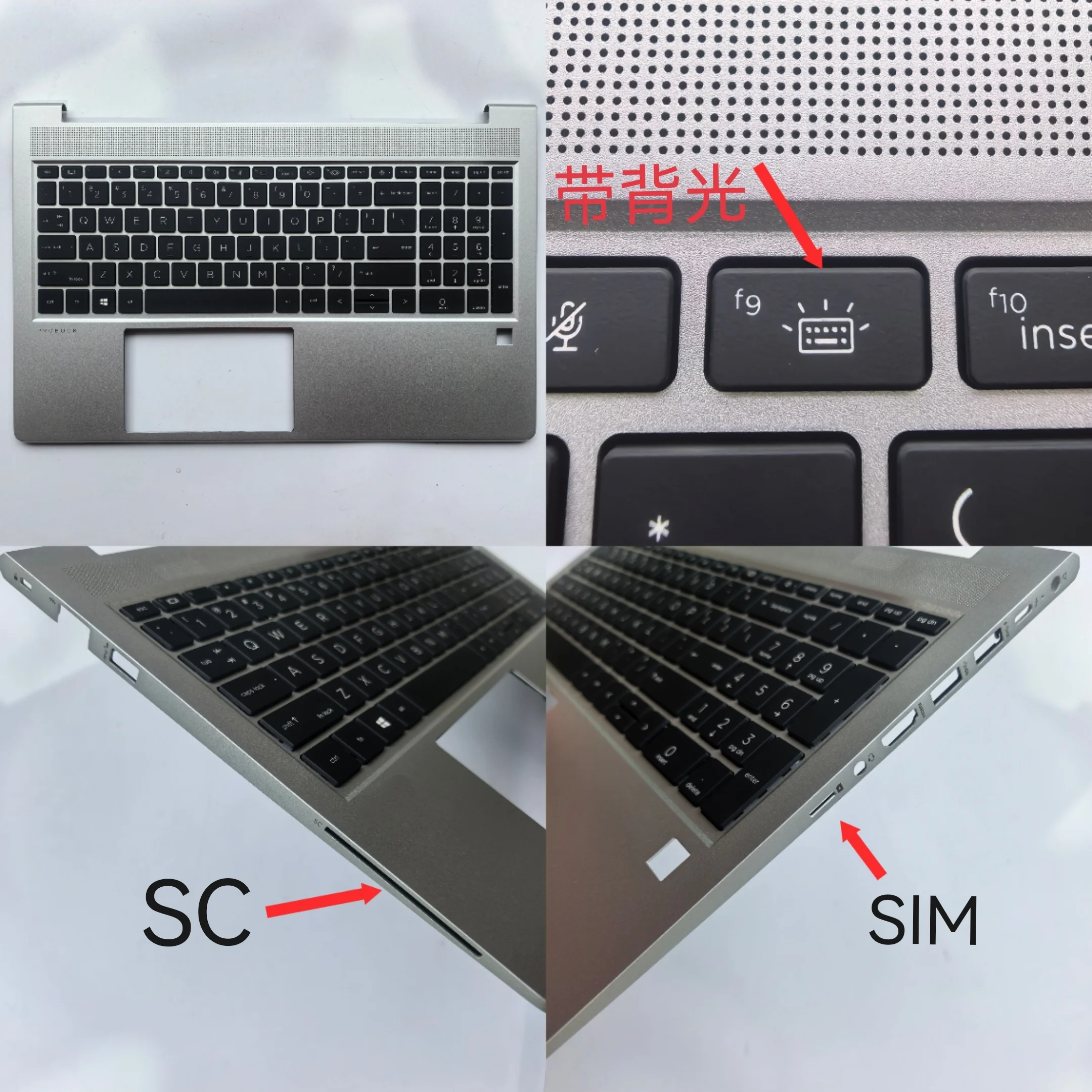 

Backlit US new laptop palmrest cover with keyboard for HP PROBOOK 450 G8 455R G9 ZHAN66 15 G4 X8QC