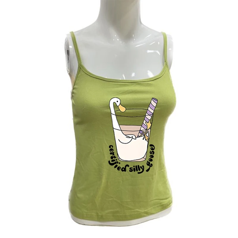 Women's Aesthetics Tank Top, Certified Silly Goose, Alphabet Pattern Printing, Summer Sexy Tops, New Fashion Vacation Vest