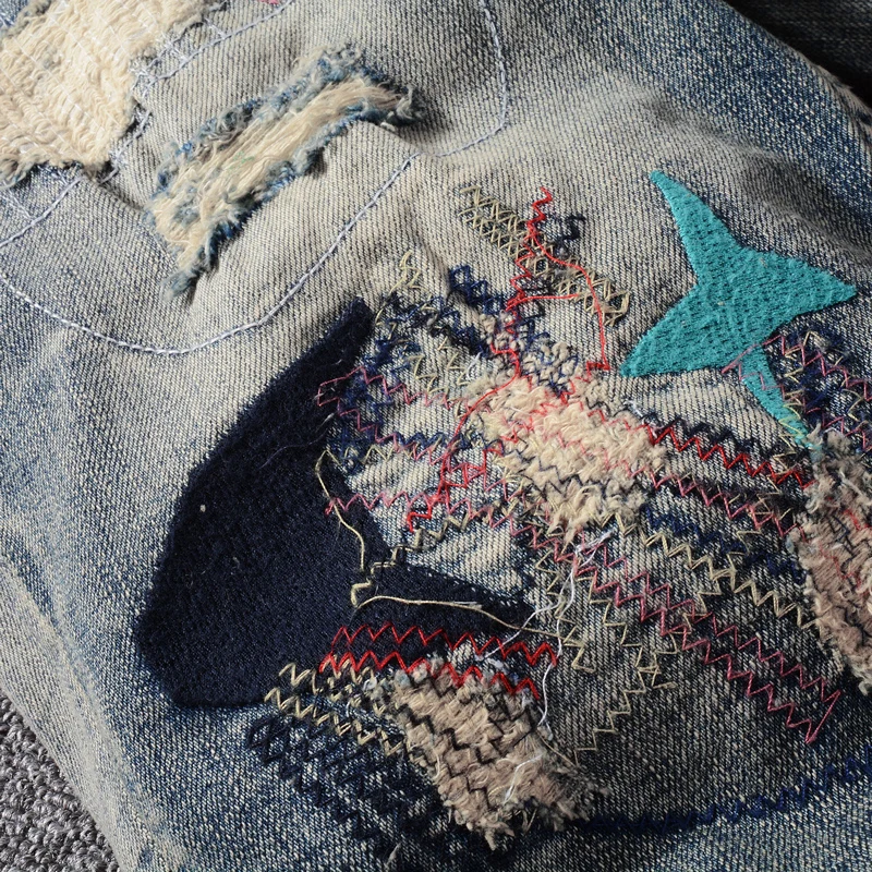 Street Fashion Summer Men Jeans Retro Gray Blue Elastic Ripped Short Jeans Homme Embroidery Designer Hip Hop Denim Shorts Men