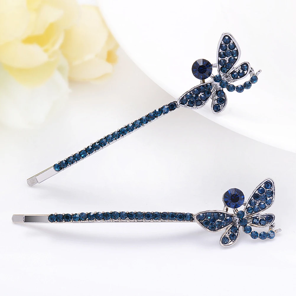 

2 Pairs Rhinestone Hair Clips Lightweight Korean Diamond Accessories Women Bride Zinc Alloy Barrettes Hair Styling