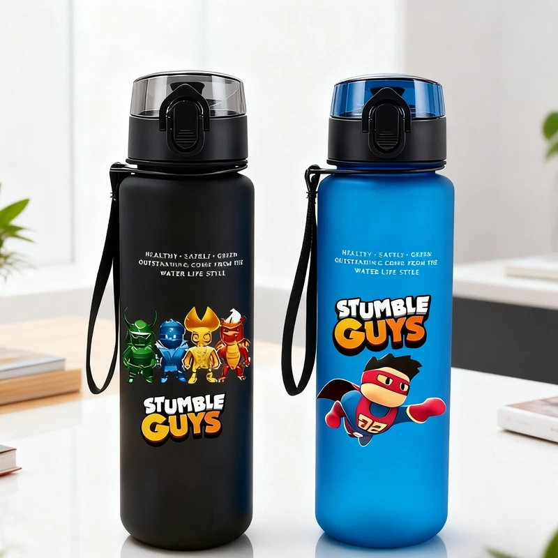 

650ml Stumbles Guys Sports Water Bottles children Leak Proof Portable drinking Cups game theme water cup Travel Gym bottle Gifts