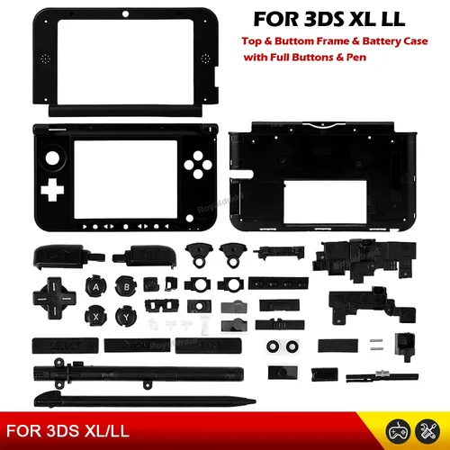 Imagen 1 del producto Caja de batería y marco medio superior e inferior de alta calidad con botones completos y bolígrafo para accesorios de consola Nintend 3DS XL LL