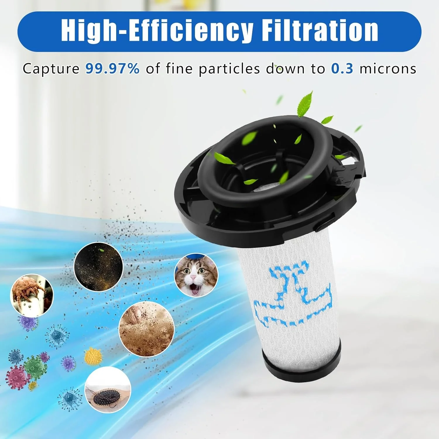 Reusable Pre-Filter for Rowenta X-Force Flex 9.60 Aqua Allergy Animal / X-Nano,Washable HEPA Filter for ZR009010 Accessories image 5