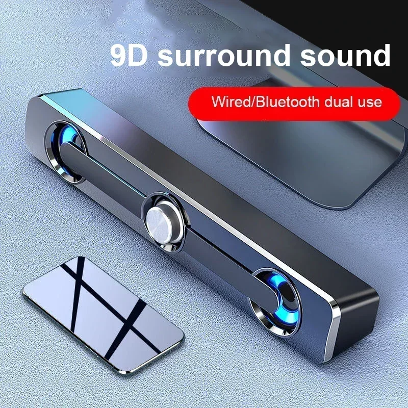 

LED USB Wired Powerful Computer Speaker Stereo TV PC Laptop Phone Tablet Subwoofer Bass Speaker For MP3 Surround Sound Bar Box