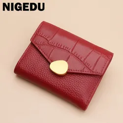 Brand Design Genuine Leather Women Wallets Fashion Alligator Moeny Short Wallet For Girls clutch Coin Purse Credit Card Holder