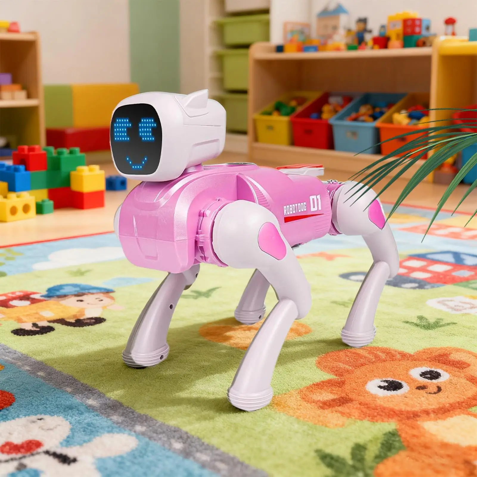 Interaktywny piesek robot, zabawka edukacyjna sterowana głosem, inteligentny pies robotyczny chodzący, zwierzątko dla dzieci, dziewczynek, do domu, podróży, do użytku w pomieszczeniach.