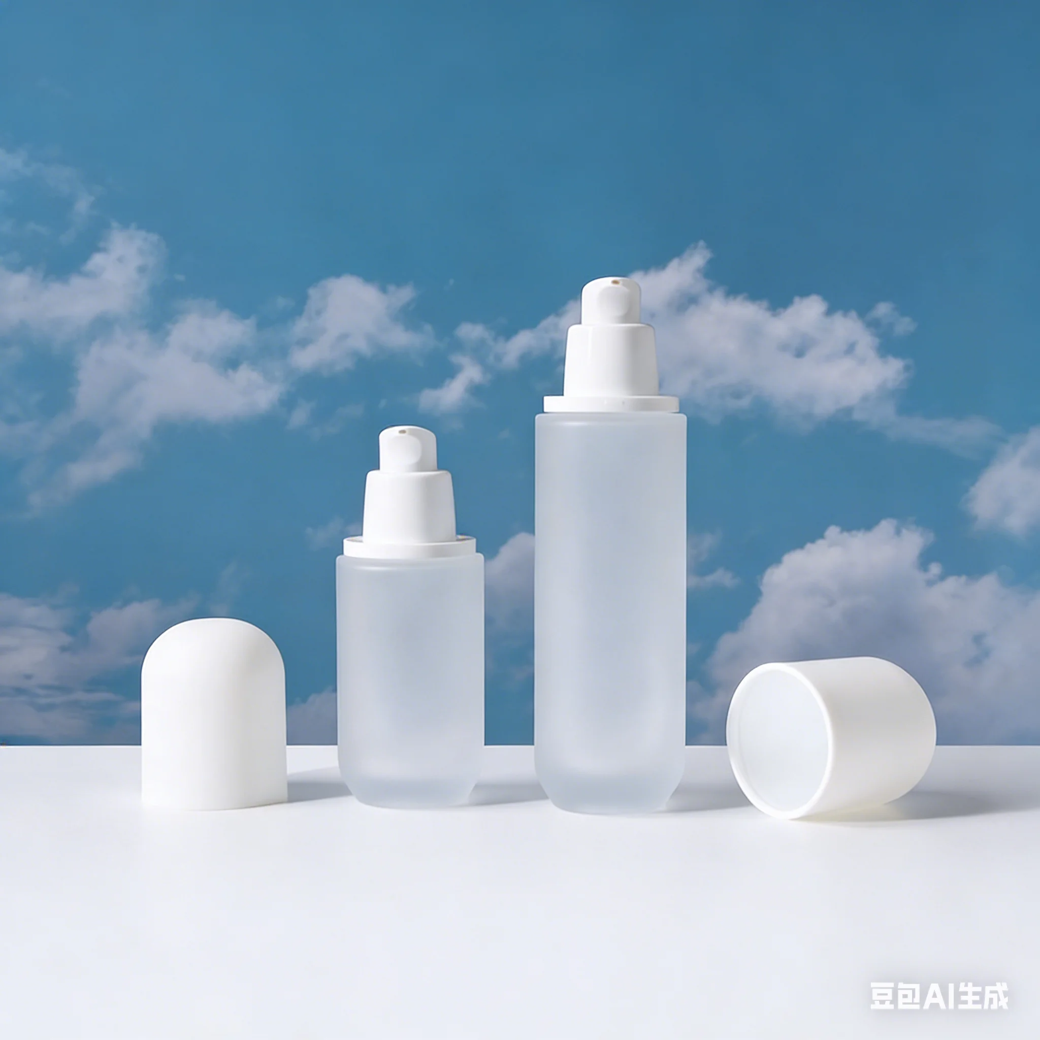 6 Stück tragbare nachfüllbare Flaschen, Kosmetikbehälter für flüssige Foundation, Milchglas-Lotion-Pumpflasche, Druckspender – Detail 3