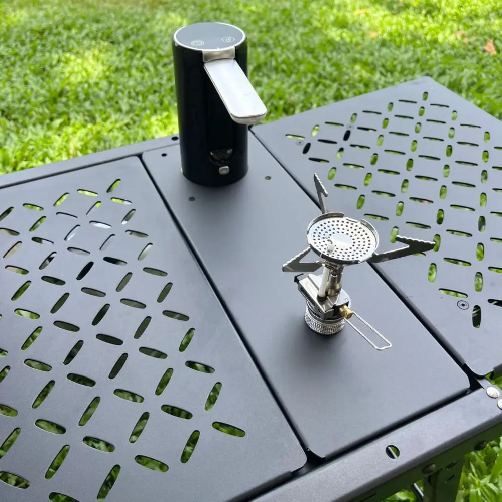 Integrated Camping Kitchen IGT Water Pump Module Outdoor Foldable Stove Support Carbon Steel Picnic Cooking Gear