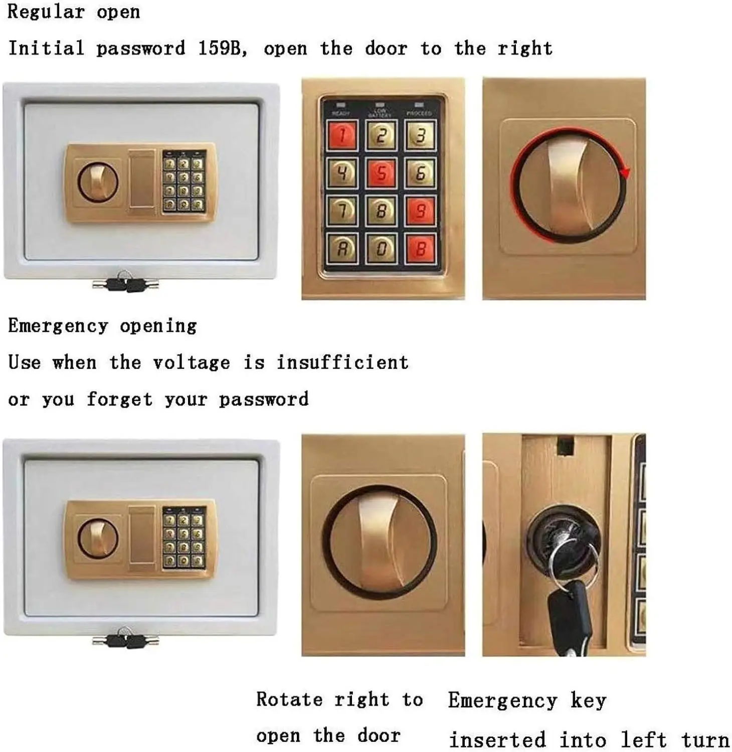 جدار أمان إلكتروني رقمي احترافي من الفولاذ آمن لخزانة المكاتب المنزلية