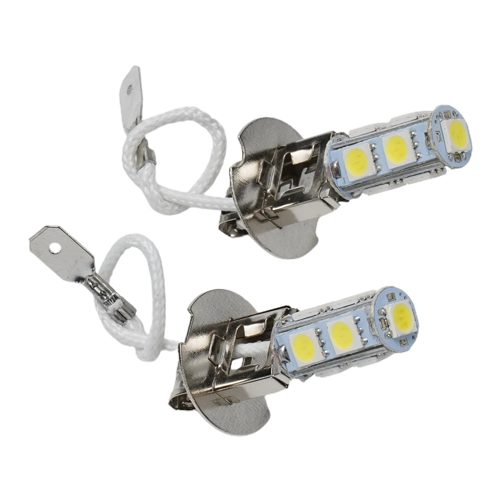 For H3 LED Car Light Fog for drl Driving Lamp, 2PCS Flashlight Torches Bulbs, Bright 5050 LED Chips, 360 Degree Beam Angle