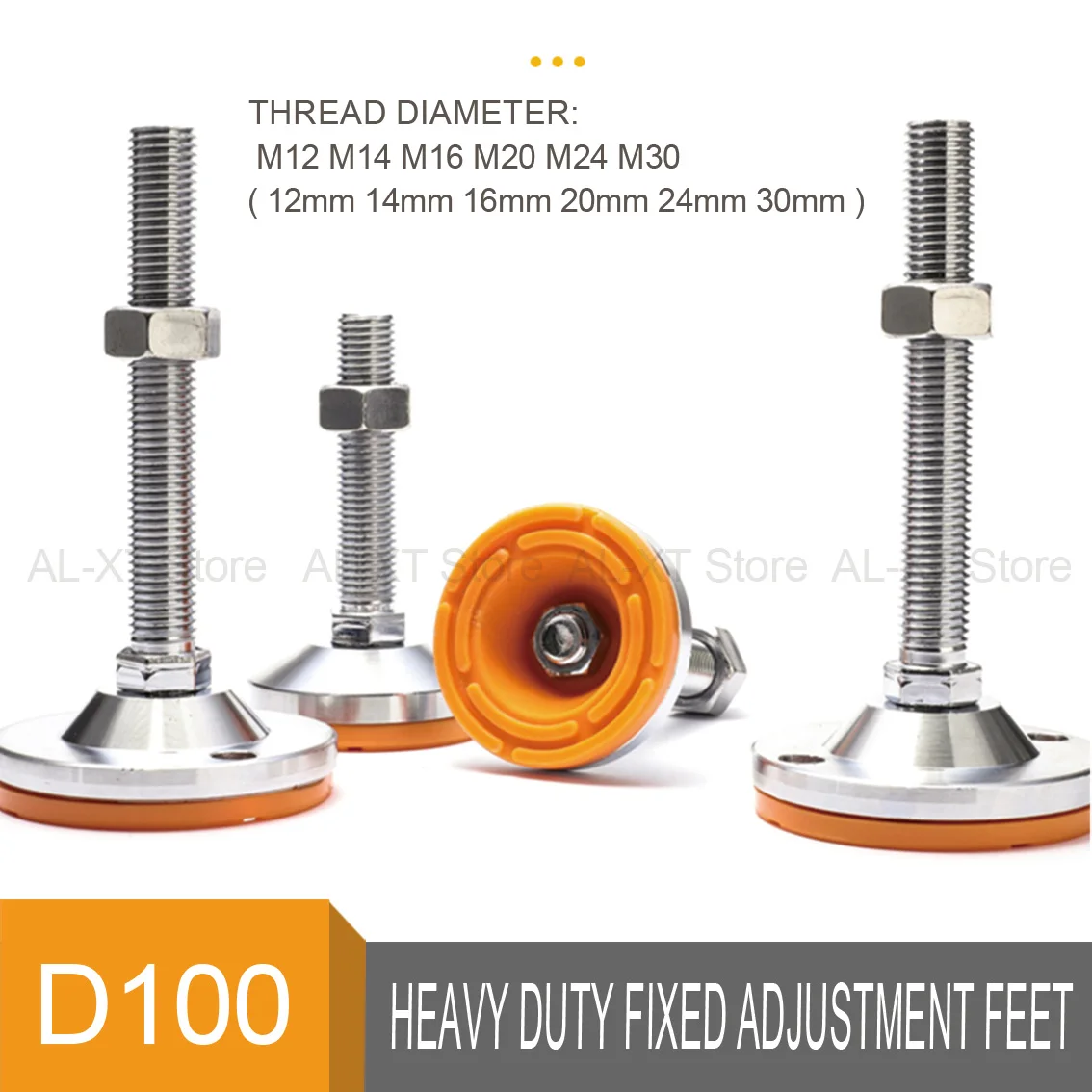 

1-2Pc D100 M12-M30 Stainless Non-Slip Balance Support Foot Cup Adjustable Heavy Duty Fixed Foot For Industry Machinery Furniture