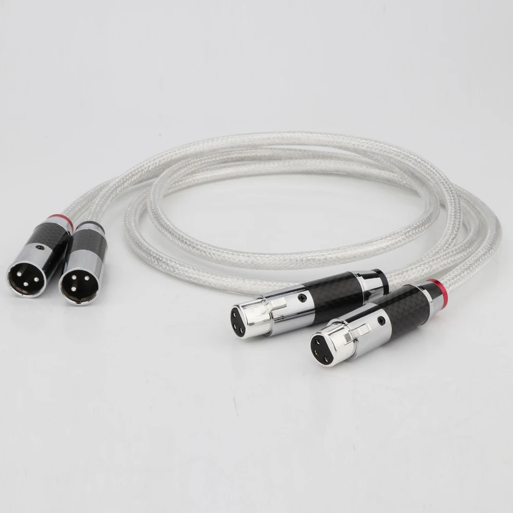 Paar Reines Silber RCA-Kabel Sterling Silber Signalkabel Kohlefaser XLR-Kabel Verbindungskabel Audio-Kabel PSS Reines Silber – Detail 10