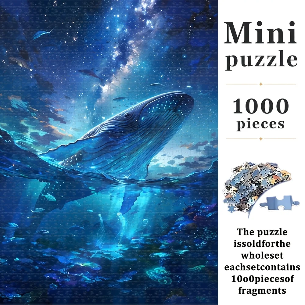 500/1000pcs for adults Jigsaw Puzzle - Challenging Large-Scale Brain Teaser with Complex Patterns, Portable Box for family Gam