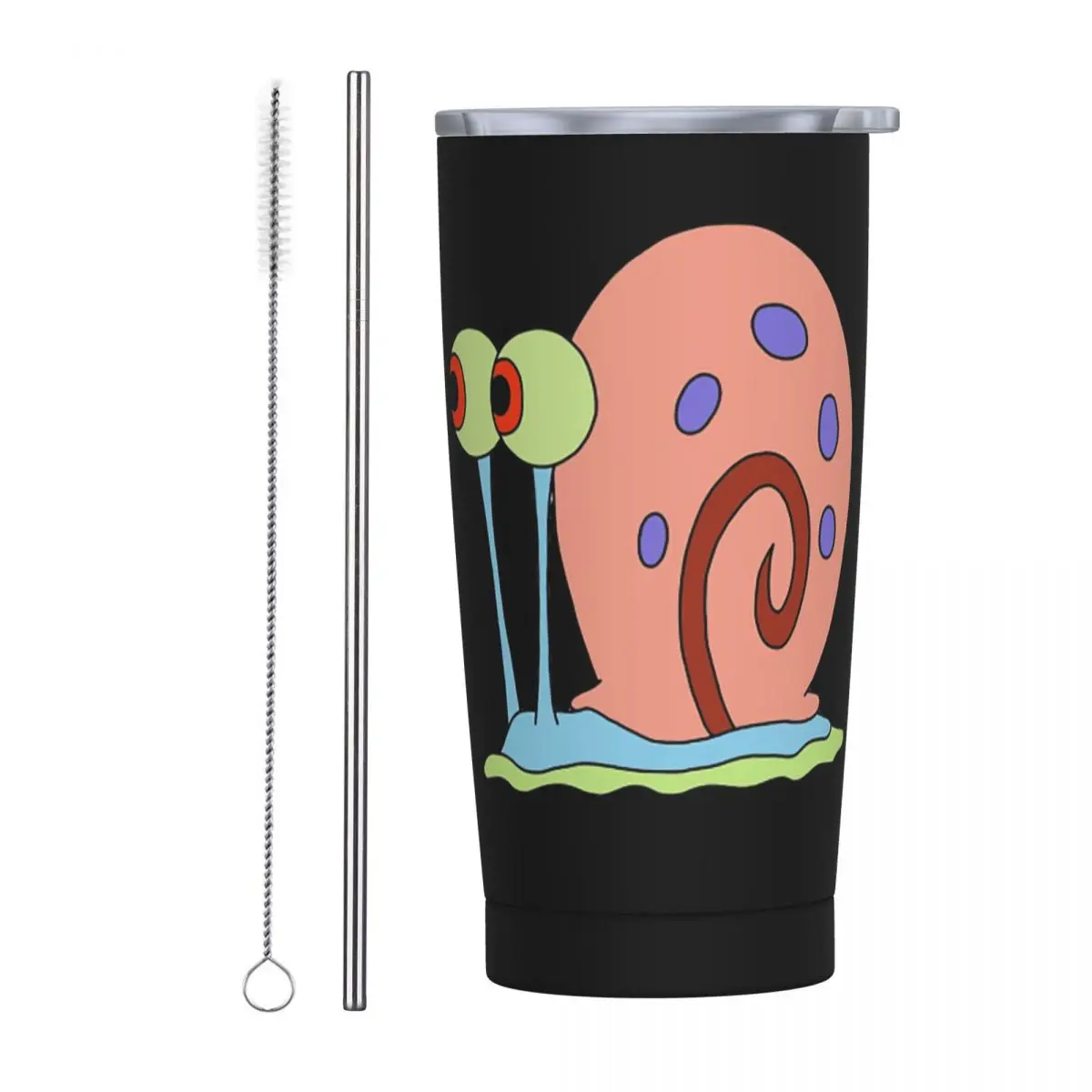 Gary The Snail Stainless Steel Tumbler Vacuum Insulated Mugs Thermal Cold Cup Straws With Lid 20oz