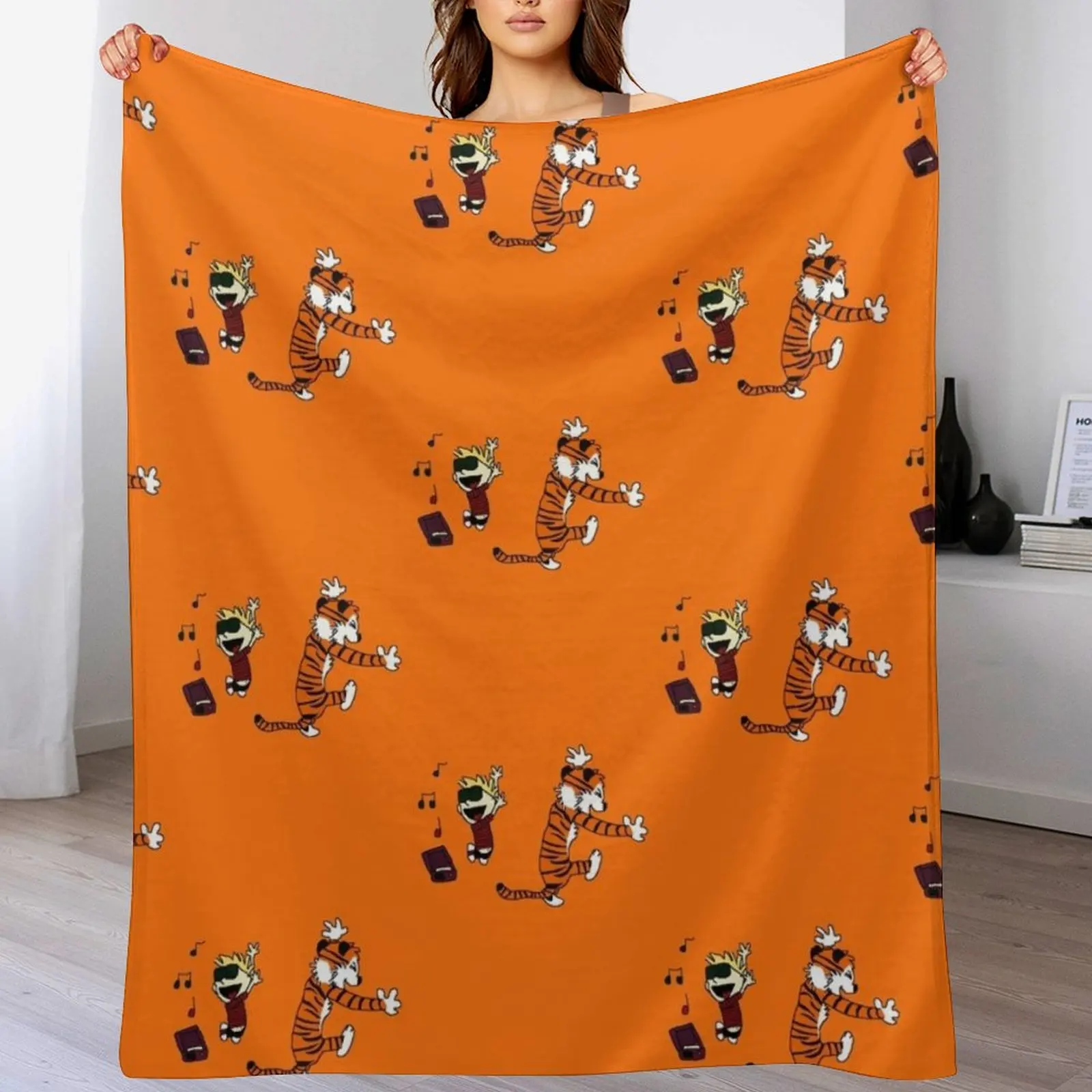 

Calvin and hobbes vintage Throw Blanket Modern Design Soft Blanket for Home Decor
