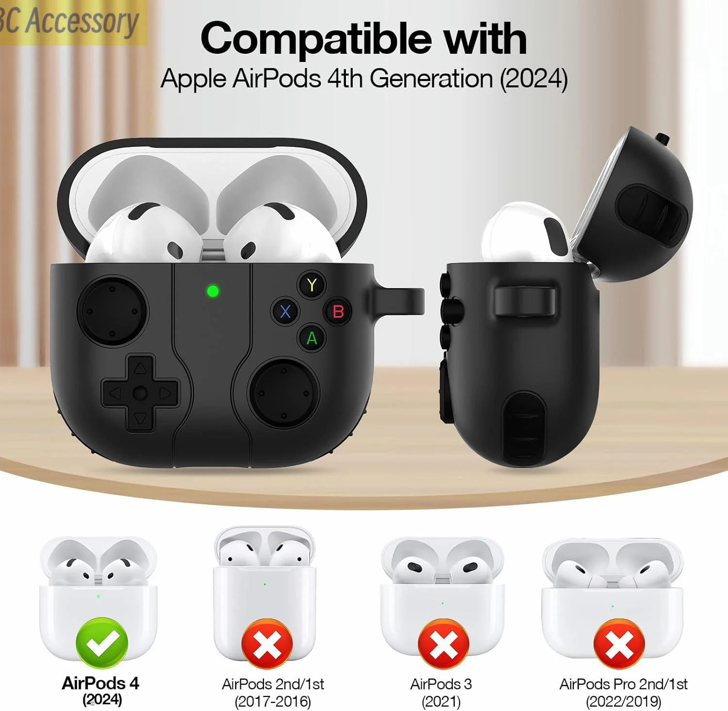 for AirPod protective case 4th generation protective case soft silicone case with lanyard Anti loss protection for airpods 4