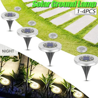 1-4PCS Solar Floor Lights  White & Warm 8 LED Waterproof Garden Lighting Durable Outdoor Landscape Lights for Lawns Garden Park