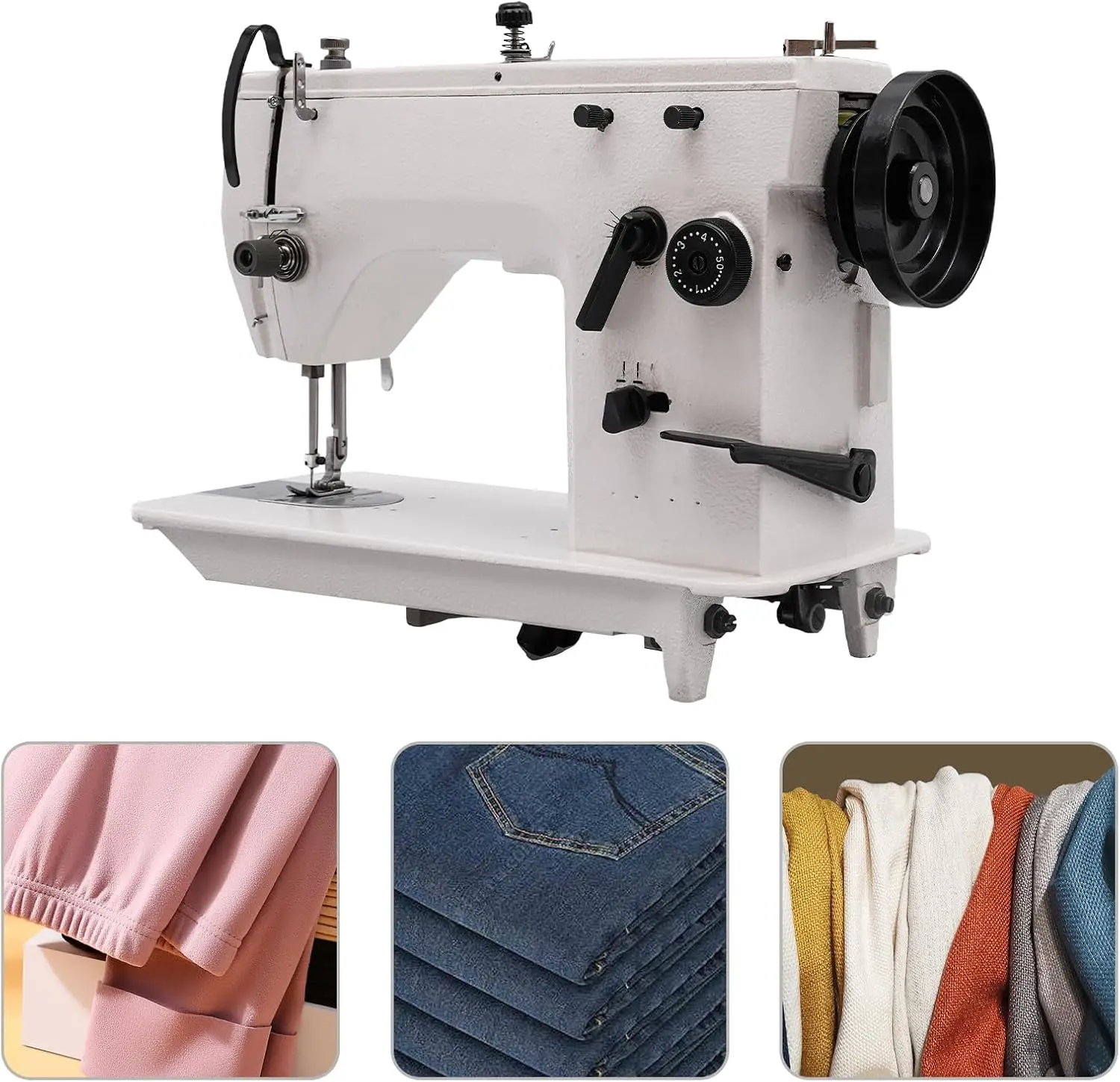 Industrial Sewing Machine Head Straight Stitch Zigzag Heavy Duty Sewing Machine With Accessory Kit,2000 Stitches/Min Canvas