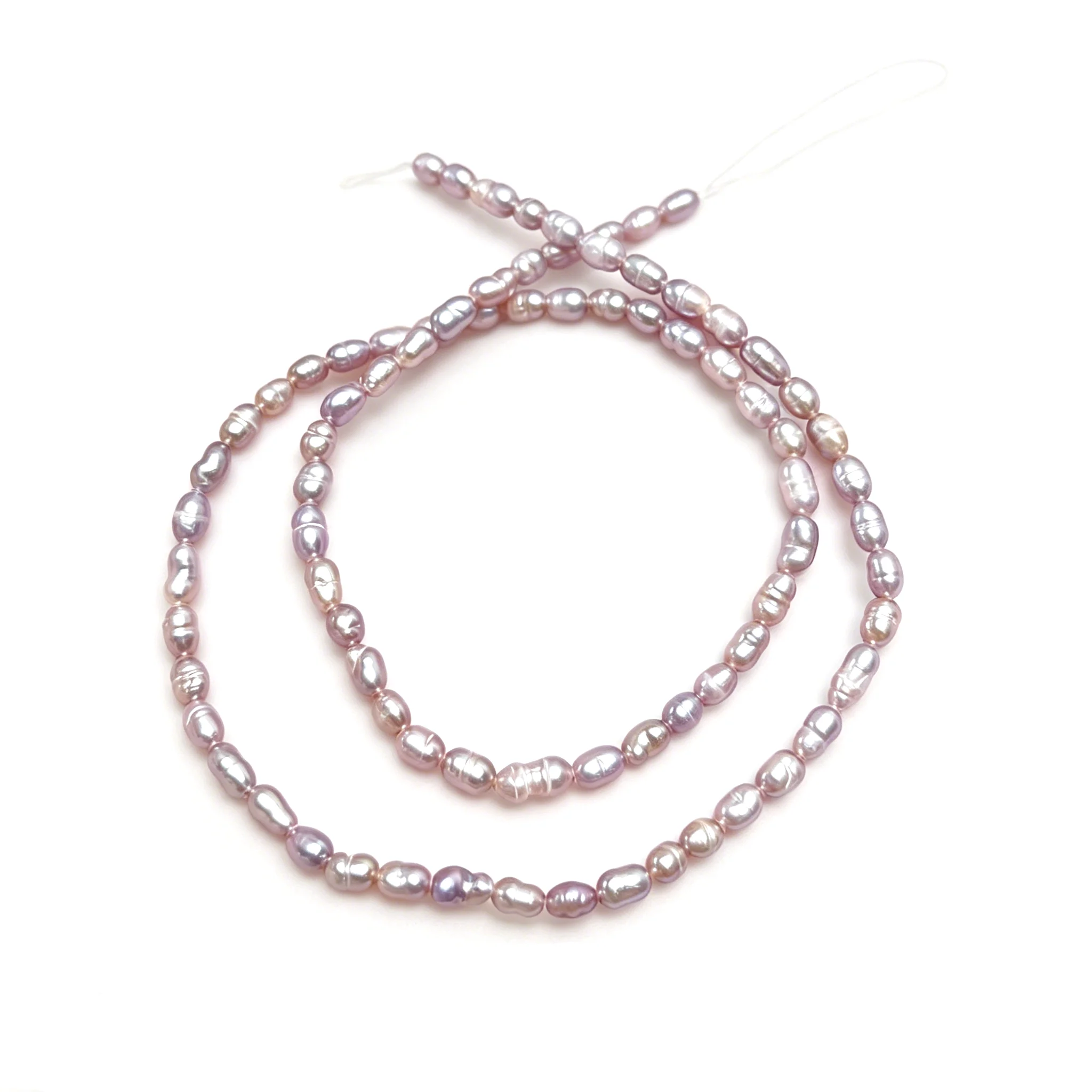4-5mm 36cm Semi-finished Pearl Strands 100% Natural Purple Freshwater Pearls Beads for Jewelry Making DIY Necklaces Accessories