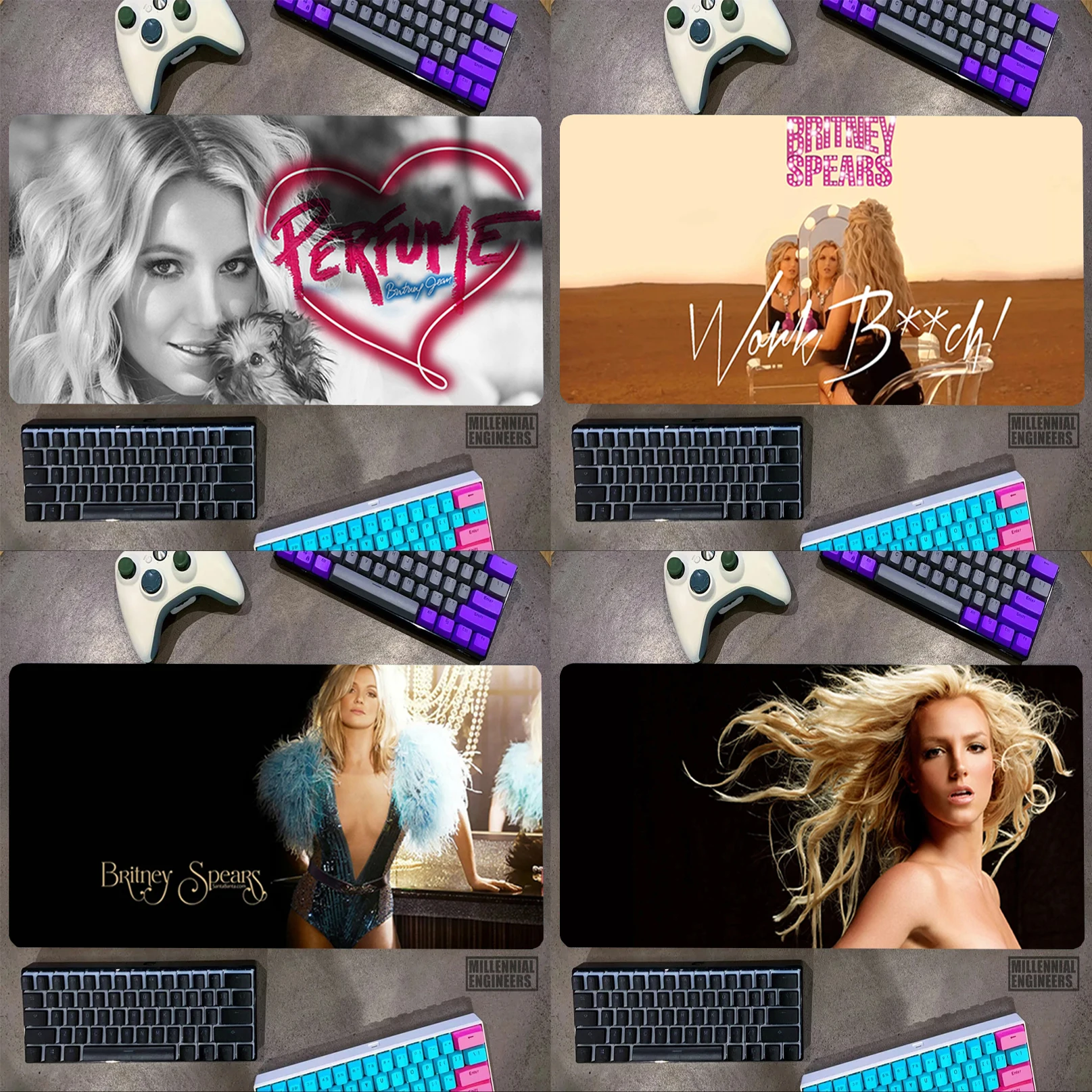 American Singer B-Britney S-Spears Mouse Pad Gaming Mats Keyboard Desk Mat Mousepad Gamer Big Mousepepad Office Accessories Xxl