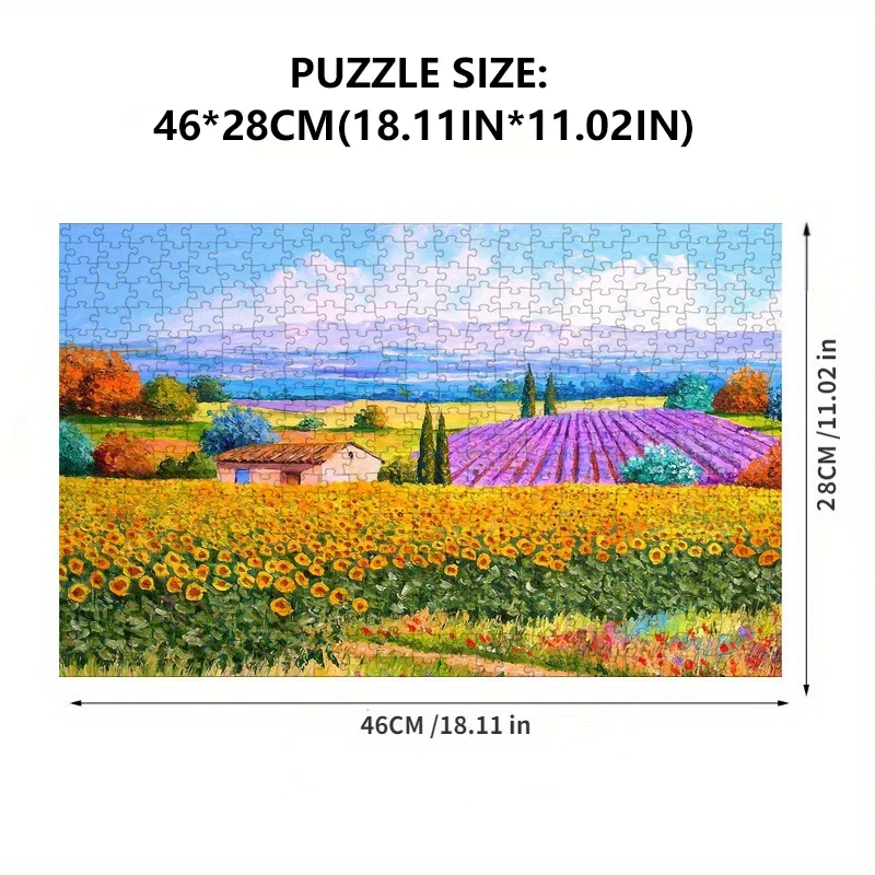 500pcs Jigsaw Puzzle for Adults Painting Pastoral Scenery Paper Puzzles Home Decor Wall Display for Halloween Christmas Friends