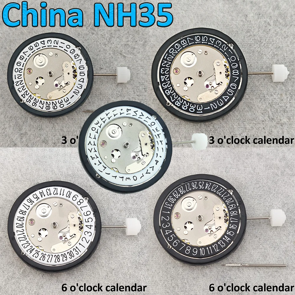 

5 Styles China NH35 Movement Can Replace The Japan NH35 Movement Date At 3/6 o'clock Calendar High Accuracy Automatic Mechanical