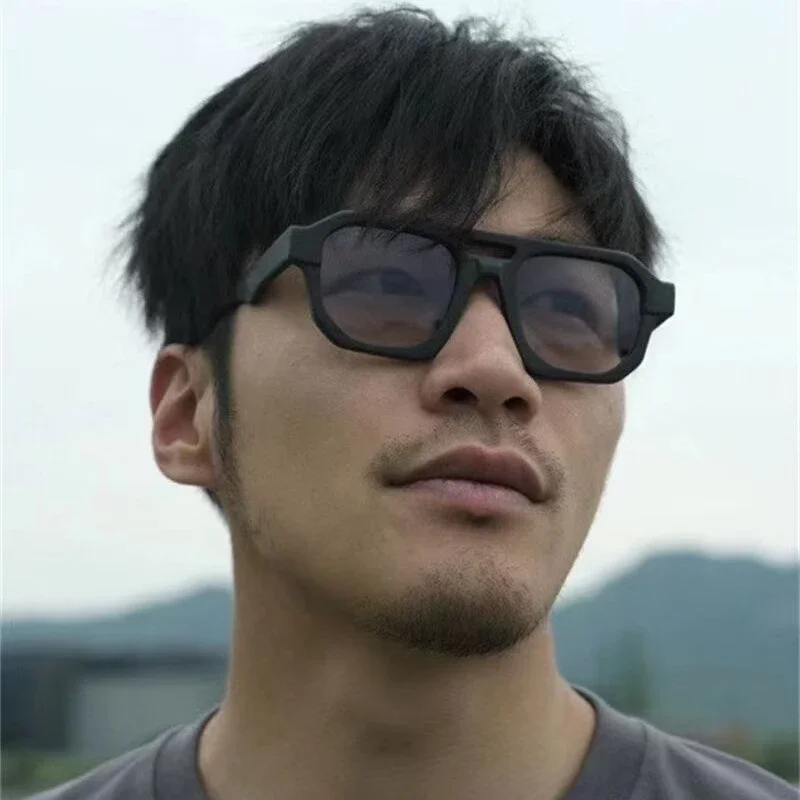 Protective Glasses New Retro Pilot Sunglasses Men Fashion Minimalist Design Outdoor Anti UV Sun Glasses Double Beam Female