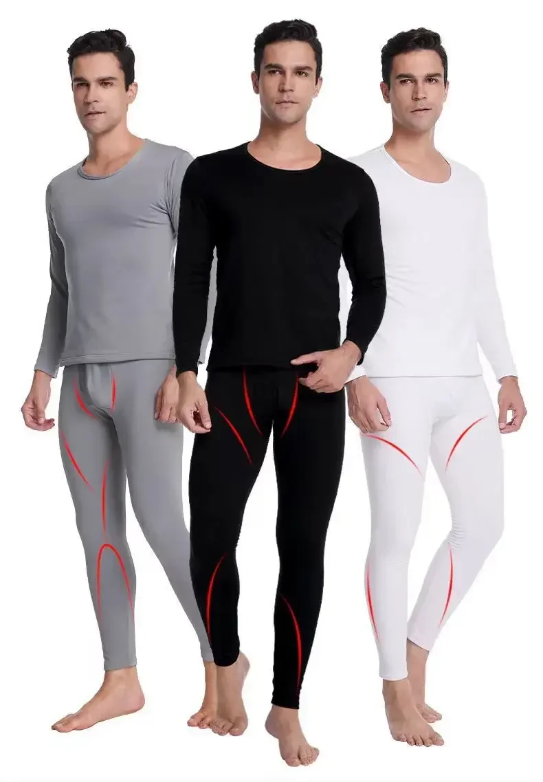 

Men's 2025 Autumn/Winter Warm Underwear Pants Set Sports Basic Long Sleeve Home Set Sports Elastic Pants New Warm Base Set