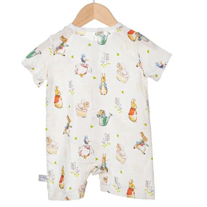 Summer Muslim Baby Rompers Cartoon Print Bodysuit Cotton Short-Sleeved Newborn Jumpsuit One-Piece Onesie Korean Infant Clothes