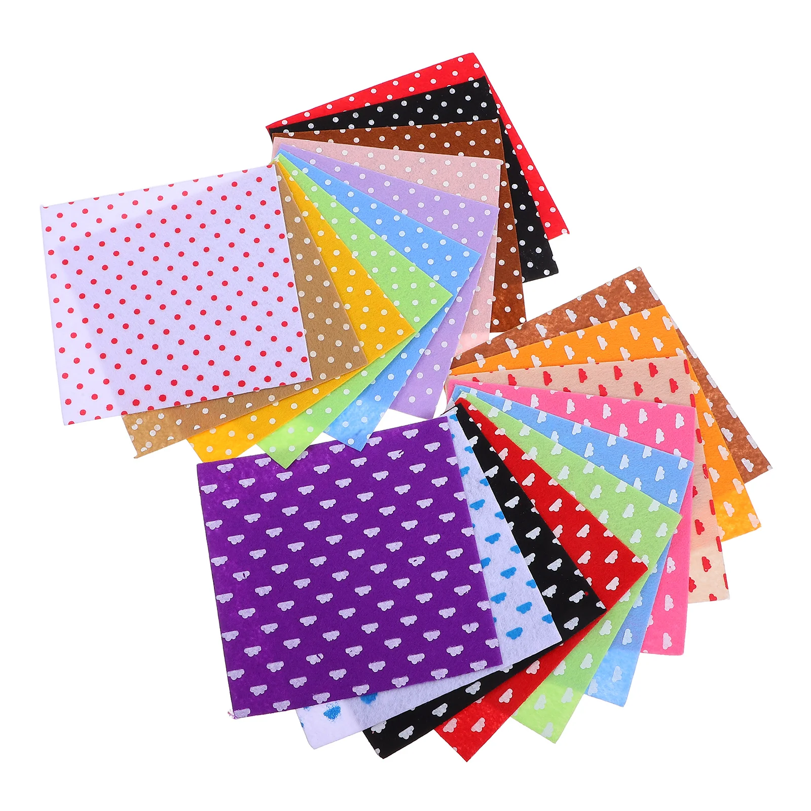 

20Pcs DIY Nonwoven Fabric Flower Dot Printed Square Patchwork Sewing Craft Material for Artificial Flowers Headdress Coasters