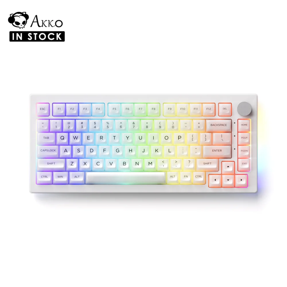 Akko 5075B Plus Clear Bluetooth 5.0/2.4G Wireless/USB Type-C Mechanical Keyboard 75% RGB Hot-swappable Tri-Modes Gaming Keyboard