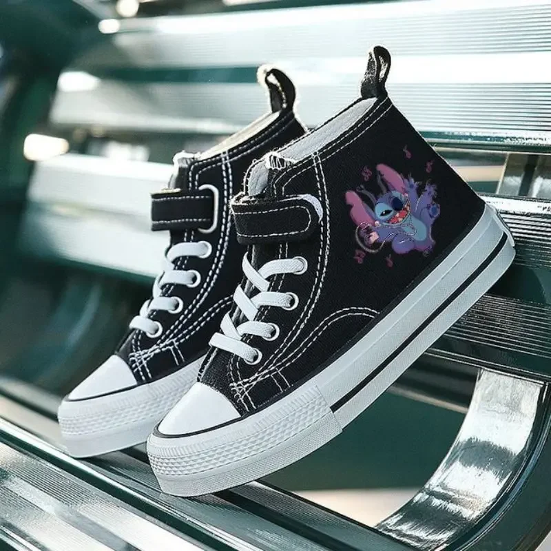 Lilo Stitch-Zapatillas deportivas de lona para niños y niñas, zapatos de tenis de alta calidad, zapatillas cómodas informales de dibujos animados de Disney