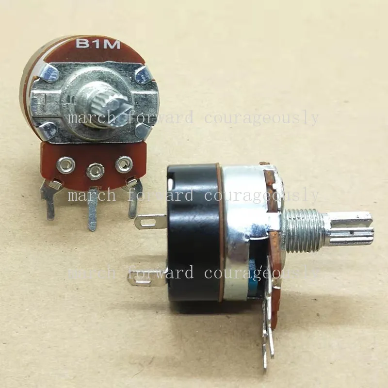 10pcs WH138 type single-pole 5-pin potentiometer B1M dimming and speed control potentiometer with switch, handle 15MM