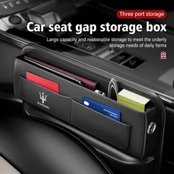 For Maserati Car Seat Gap Pocket Storage Box Phone Holder Accessories Quattroporte Spyder Levante Coupe GranTurismo