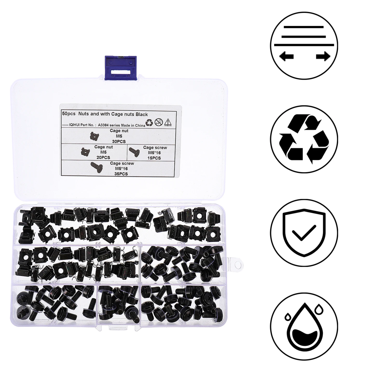 

50 шт. плавающая гайка из углеродистой стали, квадратная вставка, клетка, винт для шкафа, устойчивый к коррозии, высокопрочный аппаратный крепеж