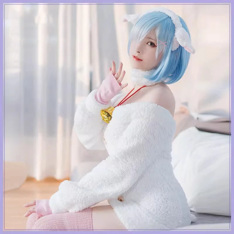 Re:Life In A Different World From Zero Rem Cosplay Kawaii Sheep Dress Anime Halloween Costumes For Women Party Game Performance