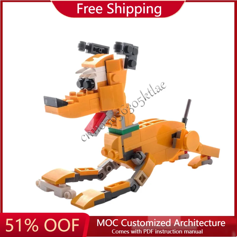 

121 шт. MOC, популярное аниме, толстый кот и собака, сборка, игрушечный блок, модель, детская сборка, дисплей, игрушка, фестиваль, подарок-сюрприз