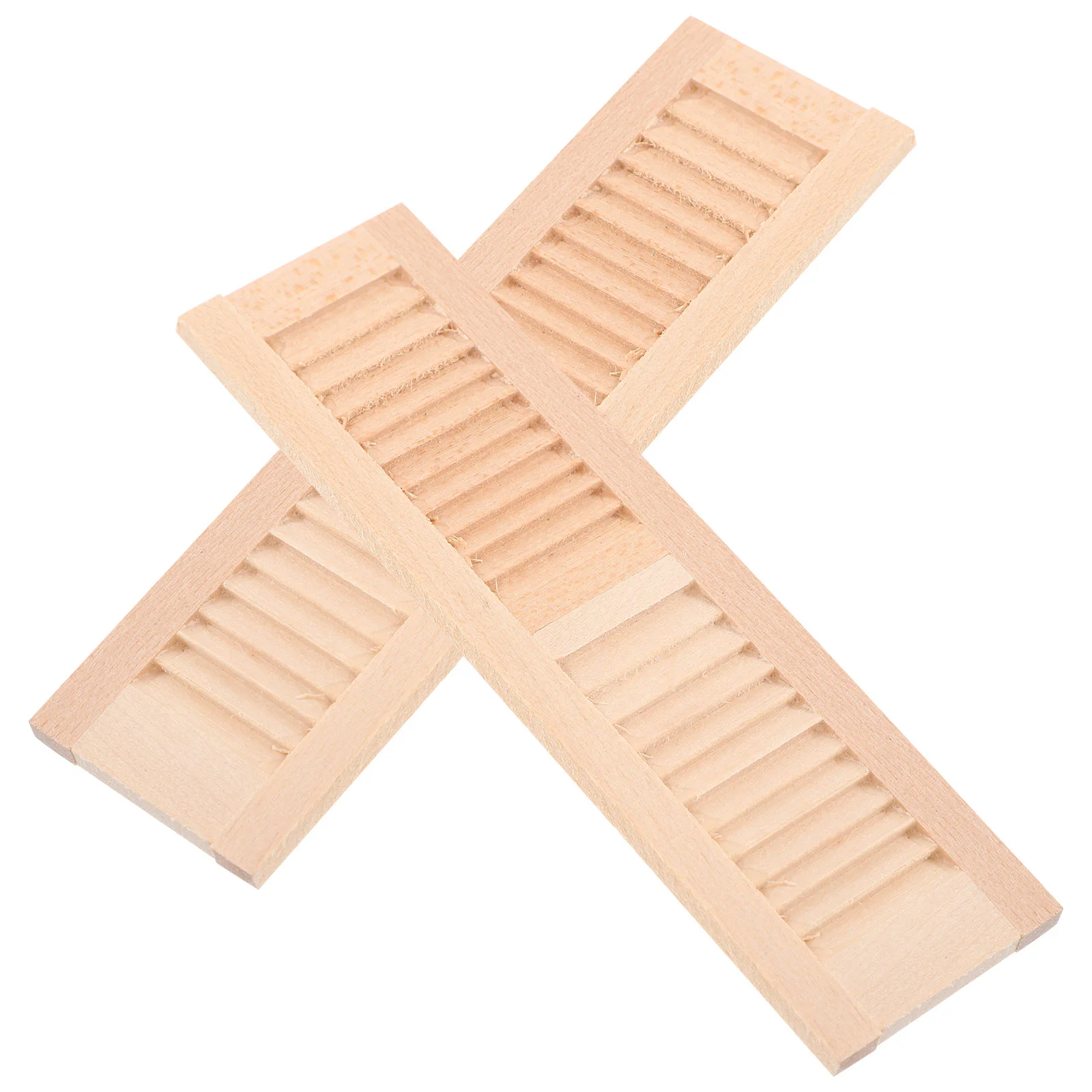 2 Pcs Mini Blind DIY Shutters Window Blinds Decorative Wooden Miniture House Furniture