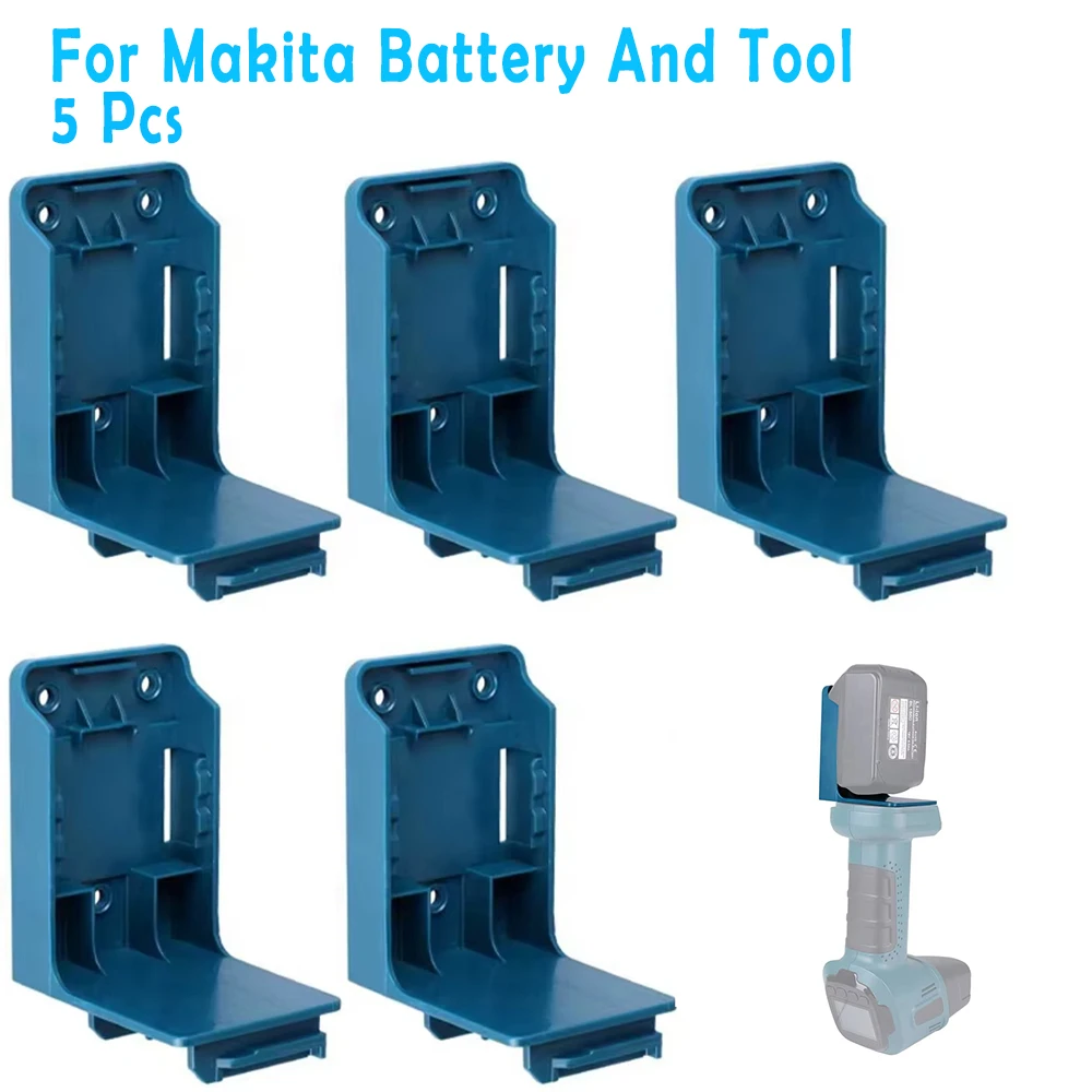 

5pcs Power Tool Battery Mount Holder Tool Holder for Makita Battery Tool Storage Rack Bracket with Screws DIY