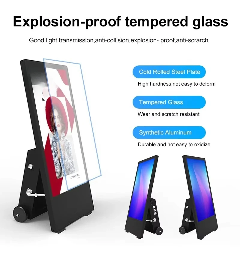 43 Inch Outdoor Digital Signage Poster LCD Screen Video Display AD Player Waterproof Foldable Portable Advertising Equipment