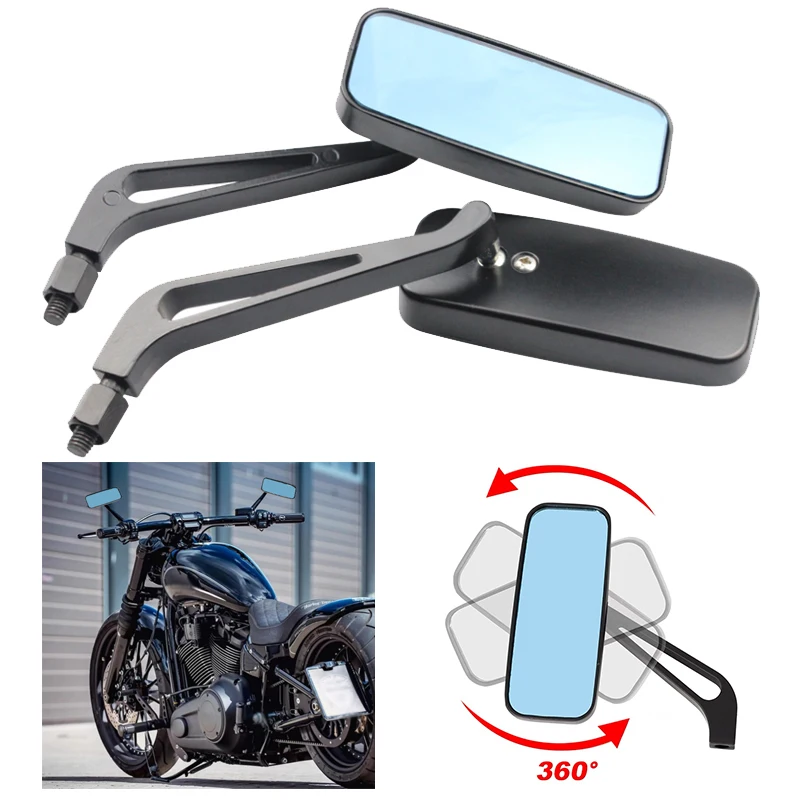 

Fit For Harley Honda Yamaha Kawasaki Street Bike Chopper Cruiser Universal 8mm 10mm Motorcycle Rear view Side Mirrors