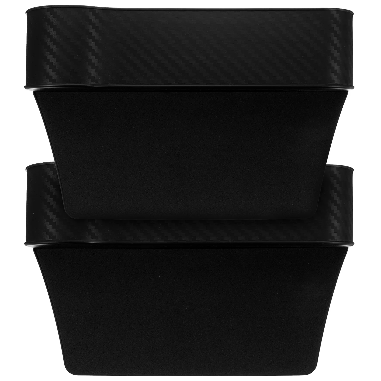 

2pcs Black Car Seat Gap Storage Box No Hole Installation Car Organizer Cup Holder Multifunctional Plastic Interior Sundries