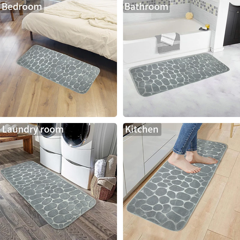 Bathroom Floor Mat Bath Mat,Absorbent Washable Bathroom Floor Mat,Non-Slip Thick Soft and Comfortable Shower Floor Mat,Bathroom