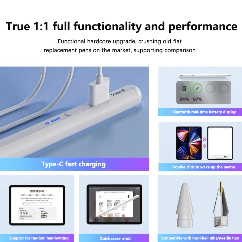 Caneta Stylus para Apple Pencil 1 2 iPad 10a 9a 8a 7a 6a Air 5a 4a 3a Geração Pro 12,9 11 polegadas Mini 6 5 Rejeição de palma