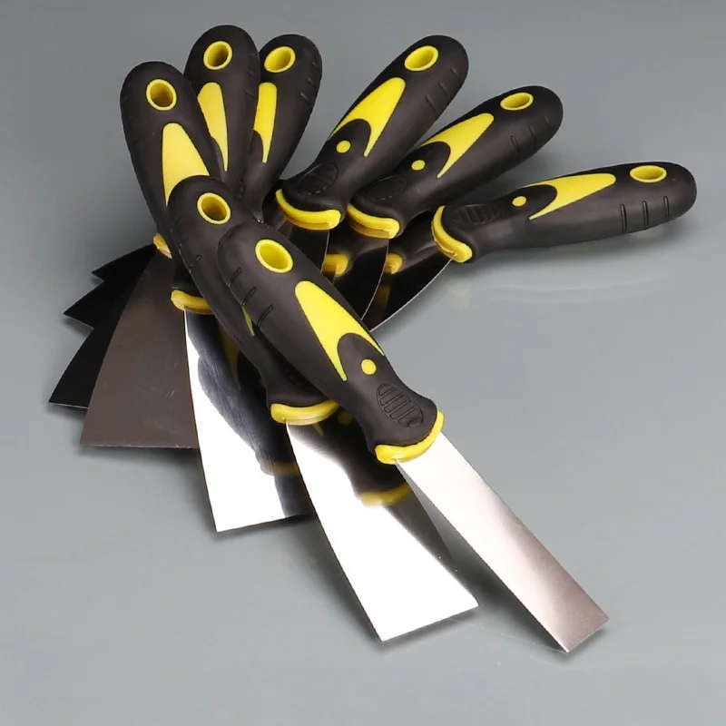Stainless steel two-tone putty knife, scraper, cleaning putty knife, trowel, smear knife, scraper.